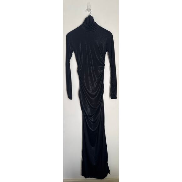 Marcella Baxter Metallic Shimmer Turtleneck Turtleneck Stretch Maxi Dress - XS - Picture 3 of 10